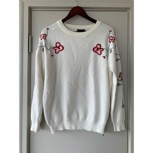 Floral cream sweater